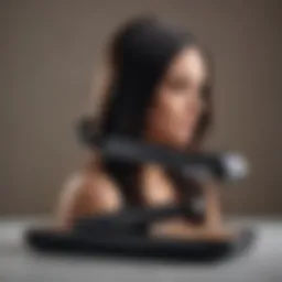 A sleek black hair straightener with ceramic plates
