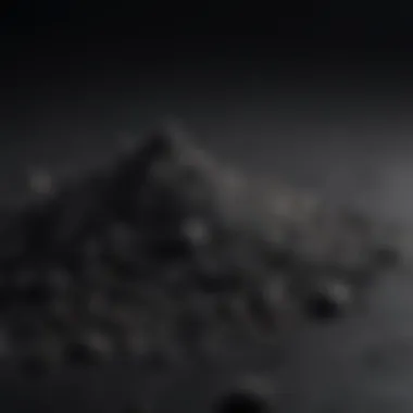 Close-up of black magic powder texture