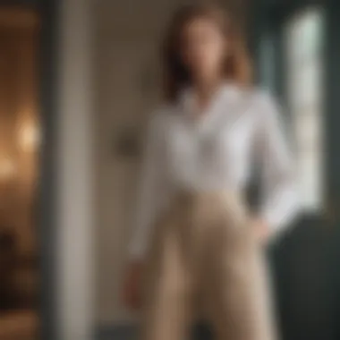 Chic Styling with High-Waisted Linen Pants Elegant high-waisted linen pants styled with a chic blouse