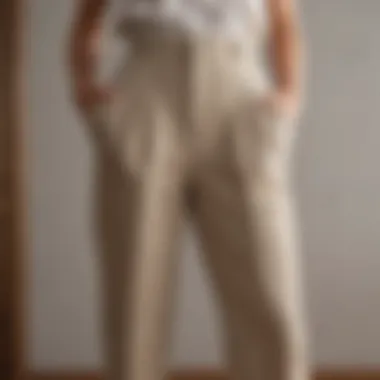 Exploring Variety in High-Waisted Linen Pants A variety of high-waisted linen pants in different colors and patterns