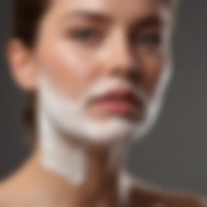 Demonstration of proper shaving technique on soft surface