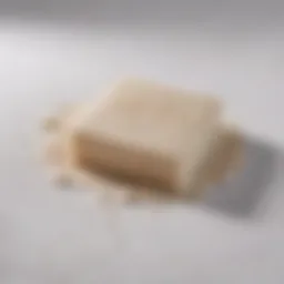 Close-up of soap residue on a white fabric
