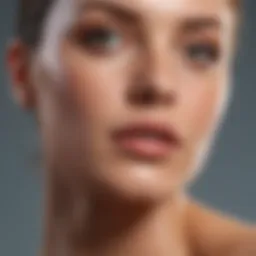 Close-up of a soothing lotion applied to sunburned skin