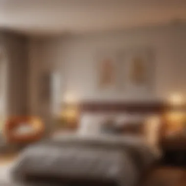 Warm LED recessed lights creating cozy bedroom ambiance