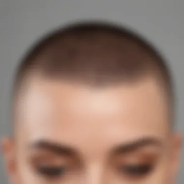 Precision in Cosmetic Detailing Intricate design of microbladed hair strokes on a bald head