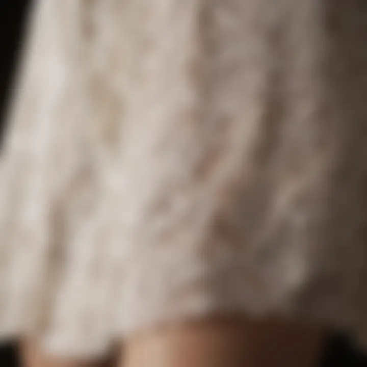 Close-up of intricate lace detailing on a full under slip