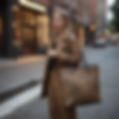 Urban Sophistication Chic Leopard Tote on City Street