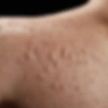 Close-up of keratosis pilaris on skin