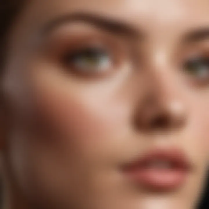 A close-up view of a lightweight foundation texture blending seamlessly on skin