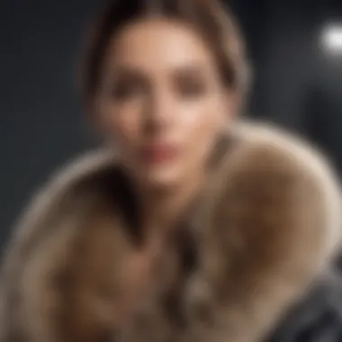 Luxurious Fur Stole for Winter Chic Elegant woman wearing a luxurious fur stole