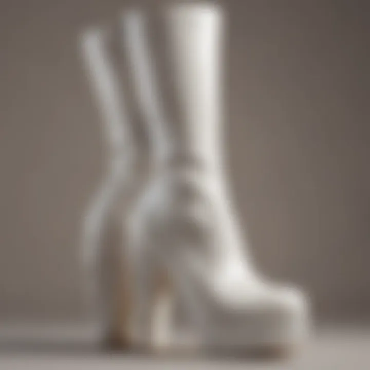 Close-up of Luxurious White Boots by Jeffrey Campbell