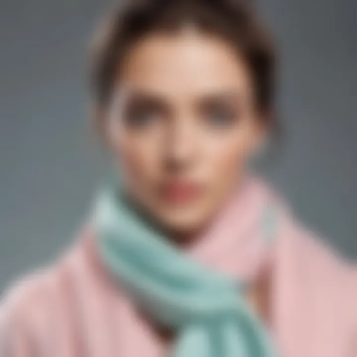 Minimalist styled woman with a pastel-colored scarf