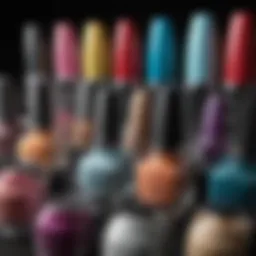 Vibrant dip powder nail colors displayed elegantly