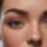 Close-up of perfectly shaped eyebrows