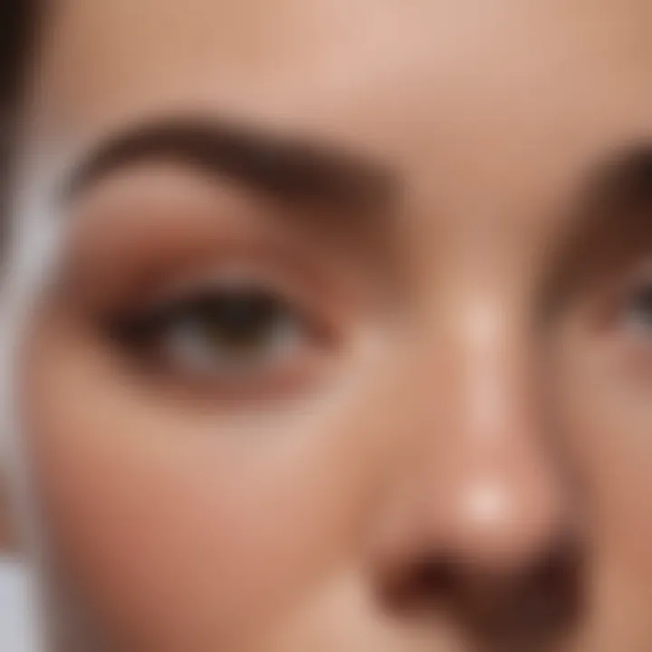 Close-up of perfectly shaped eyebrows