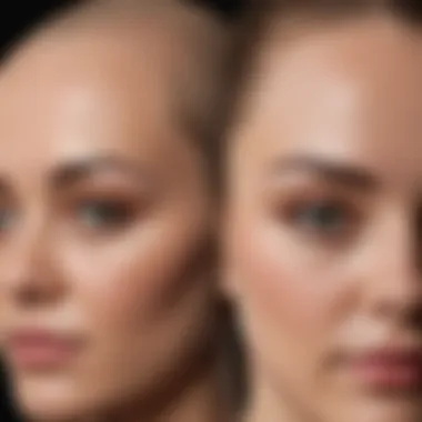 Enhancing Natural Beauty Detailed illustration showing the before and after effects of microblading on a bald head