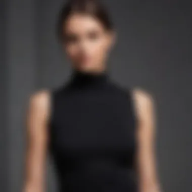 Monochrome Sophistication Minimalist chic skims mock neck tank in monochrome ensemble