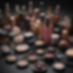 A beautifully arranged selection of makeup products from various subscription packages.