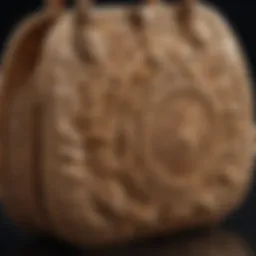 Elegant straw handbag showcasing intricate craftsmanship and design