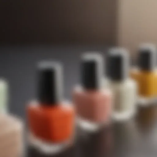 Vibrant non-yellowing nail polish shades lined up elegantly.