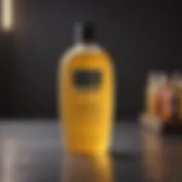 Bottle of nourishing hair growth shampoo