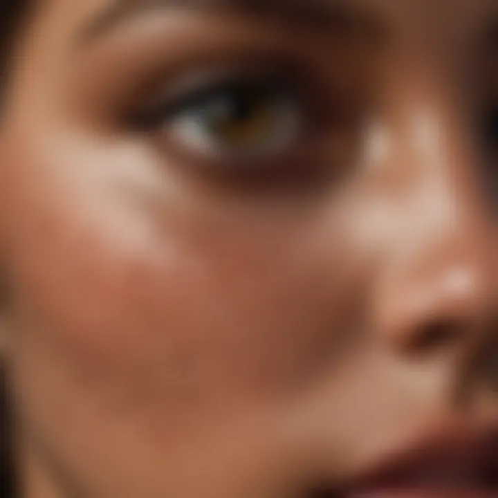 Close-up of skin texture on darker skin tones