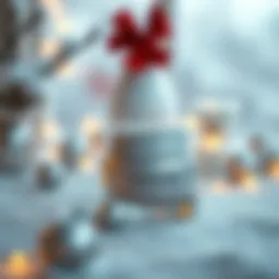 Luxurious moisturizer jar with winter-themed background