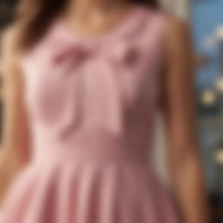 Preppy dress with bow detail on teenage girl at a social event