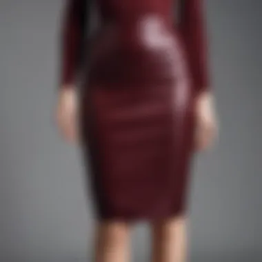 Chic midi pencil skirt in rich burgundy