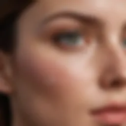 Close-up view of Rael acne patch on skin, showcasing its transparent design