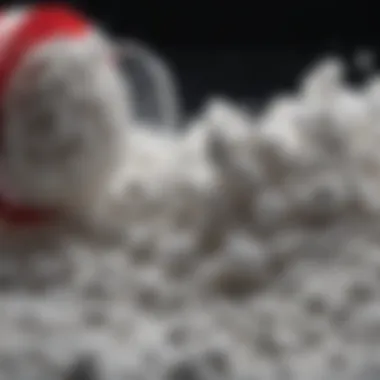 Close-up of the texture and consistency of razorless shaving powder