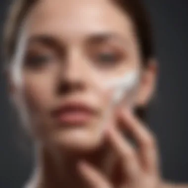 A soothing cream being applied to dry skin