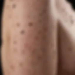 Close-up of age spots on skin