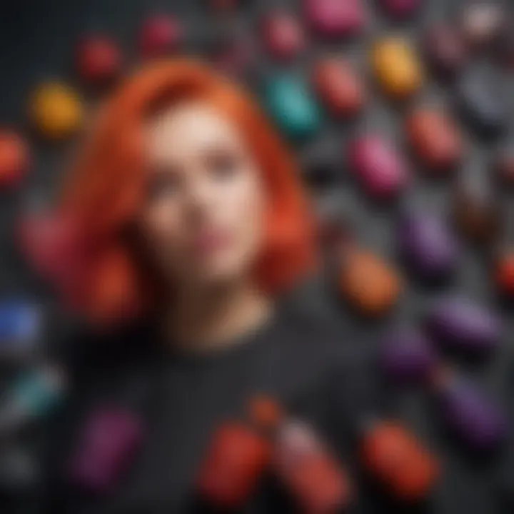 Colorful array of high-quality vibrant hair dye products