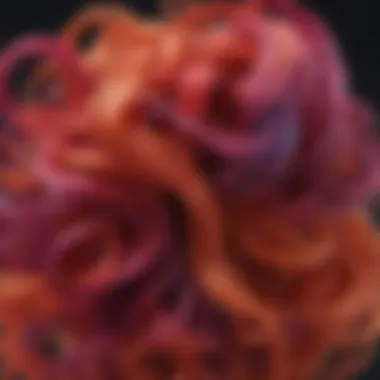 Vibrant hair dye swirling in artistic patterns