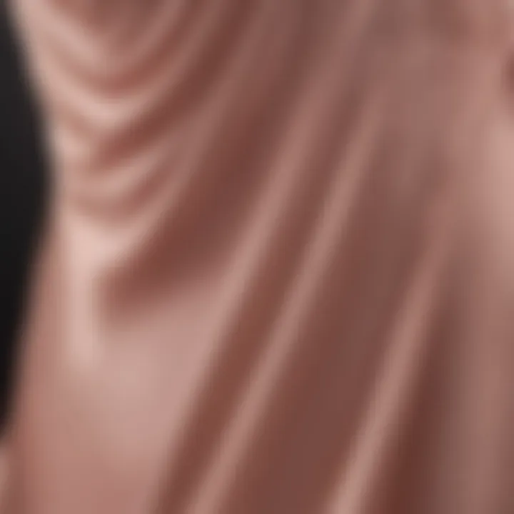 Close-up of satin inner dress slip for a luxurious touch