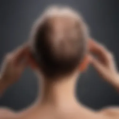 Illustration showing scalp massage as a hair loss prevention method