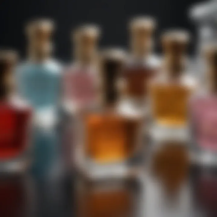 Vibrant perfume bottles showcasing diverse fragrance notes