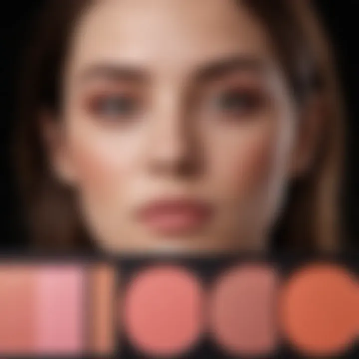 A graphic representation of seasonal blush color palettes that complement fair skin tones.