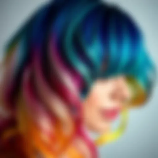 Vibrant hair dye swatches showcasing a spectrum of colors