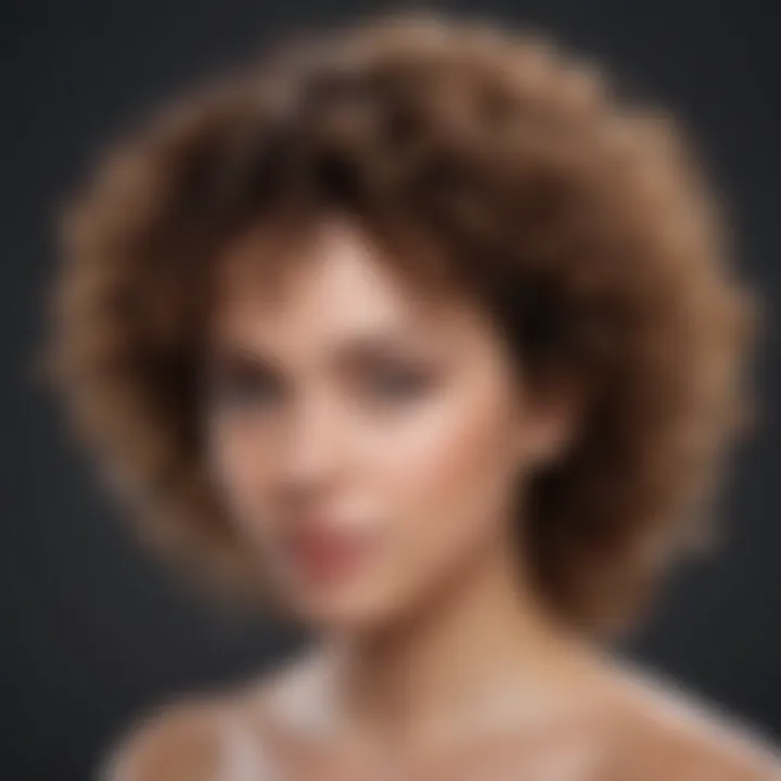 Close-up of a curly-haired person applying shampoo to their locks