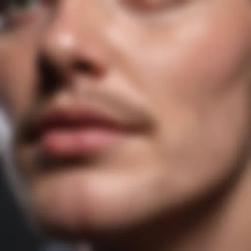 Close-up of a smooth skin surface post-shave