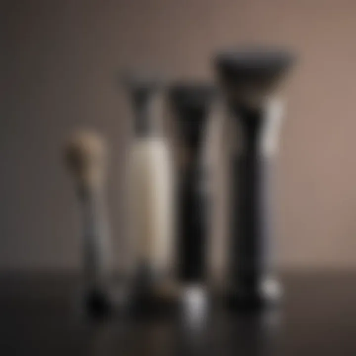 A collection of shaving tools and products