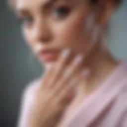 Elegant short nails with pastel colors and minimalistic design