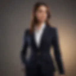 Elegant petite woman in a tailored blazer and flared pants