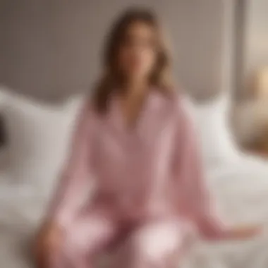 Luxurious Comfort: Skims Pajama Set Cozy Skims pajama set displayed on a plush bed