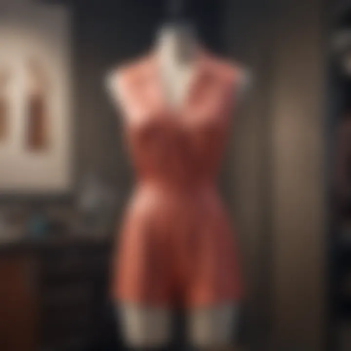 A stylish Skims romper displayed on a mannequin, showcasing its elegant silhouette and design.