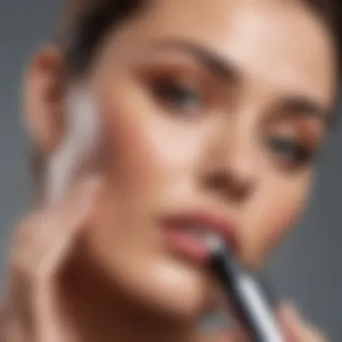 Close-up of a woman applying rejuvenating serum