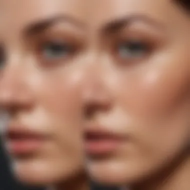 Texture Transformation with Vitamin A Oil Close-up of skin texture before and after using vitamin A oil