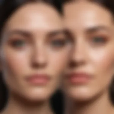 Before and after results of a professional skincare treatment